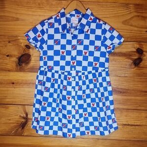 Hanna Andersson Checkered Valentines Girls Dress Size 5 100%cotton